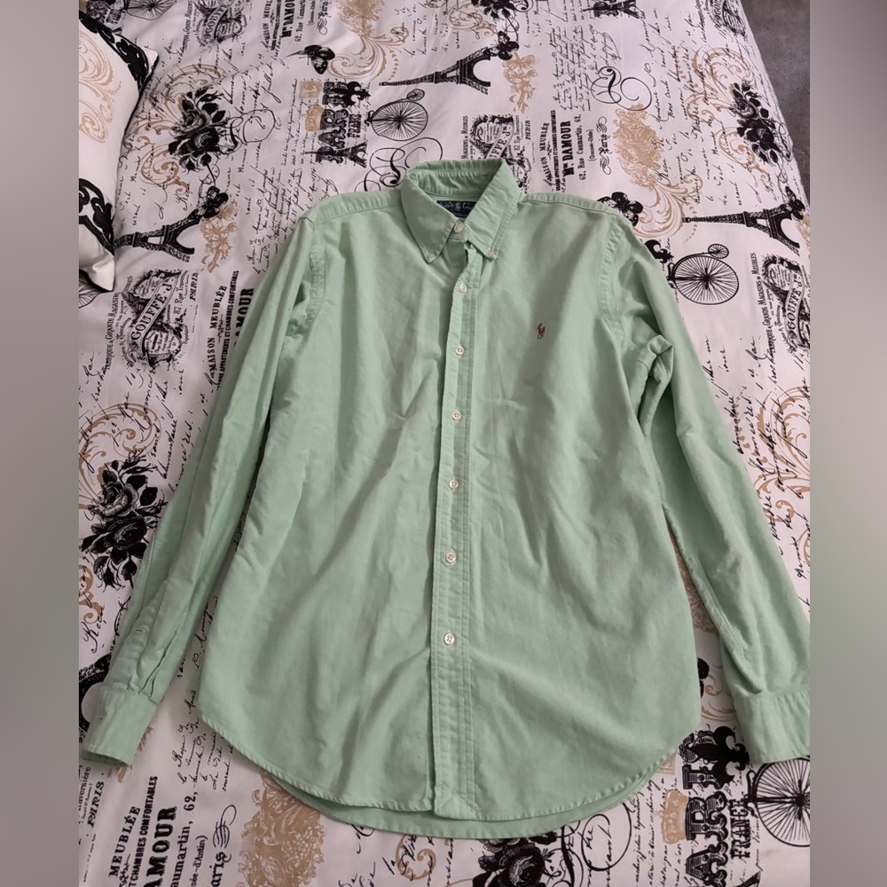 Ralph Lauren Men's Light Mint Green Button-Down Oxford Shirt